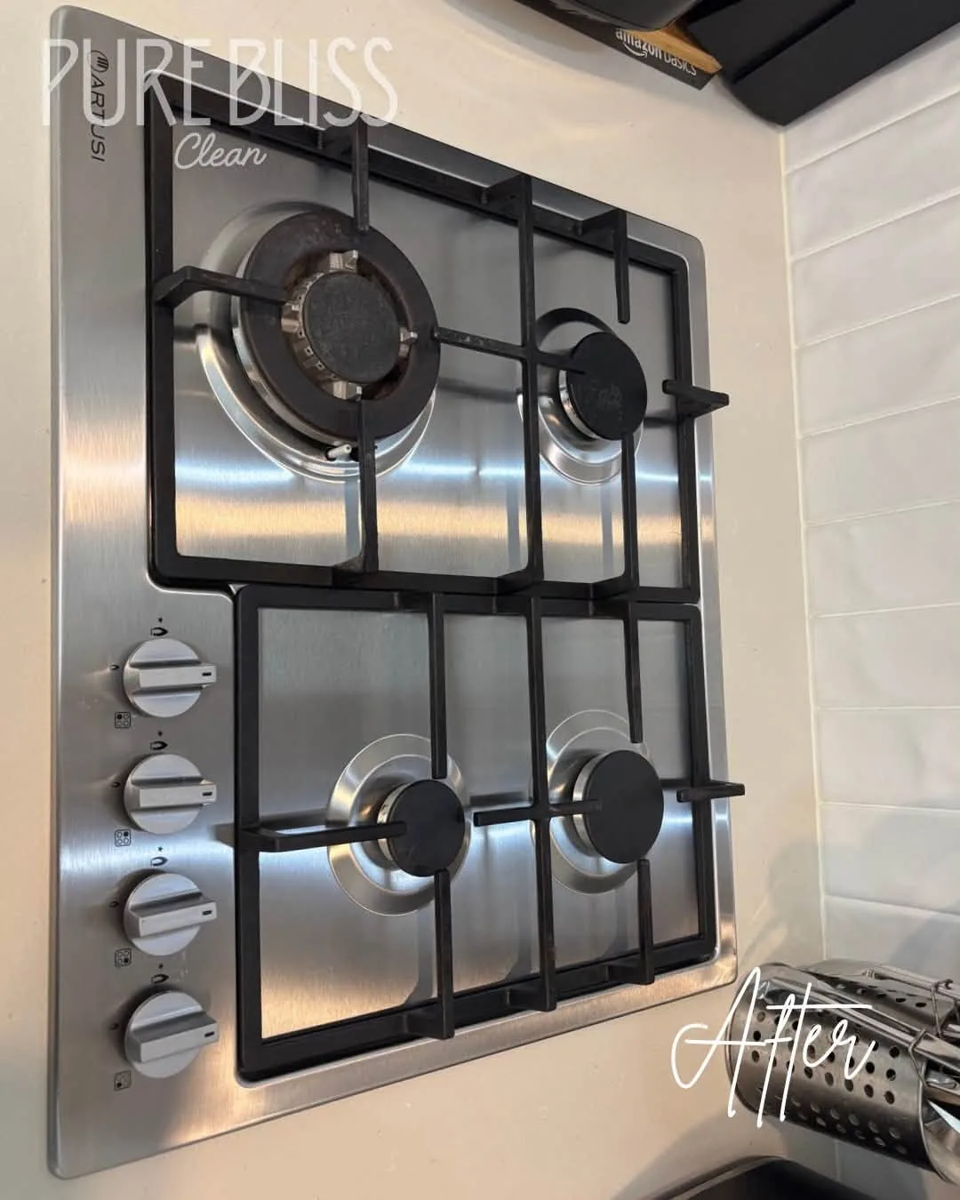Spotless cooktop after a Pure Bliss Clean
