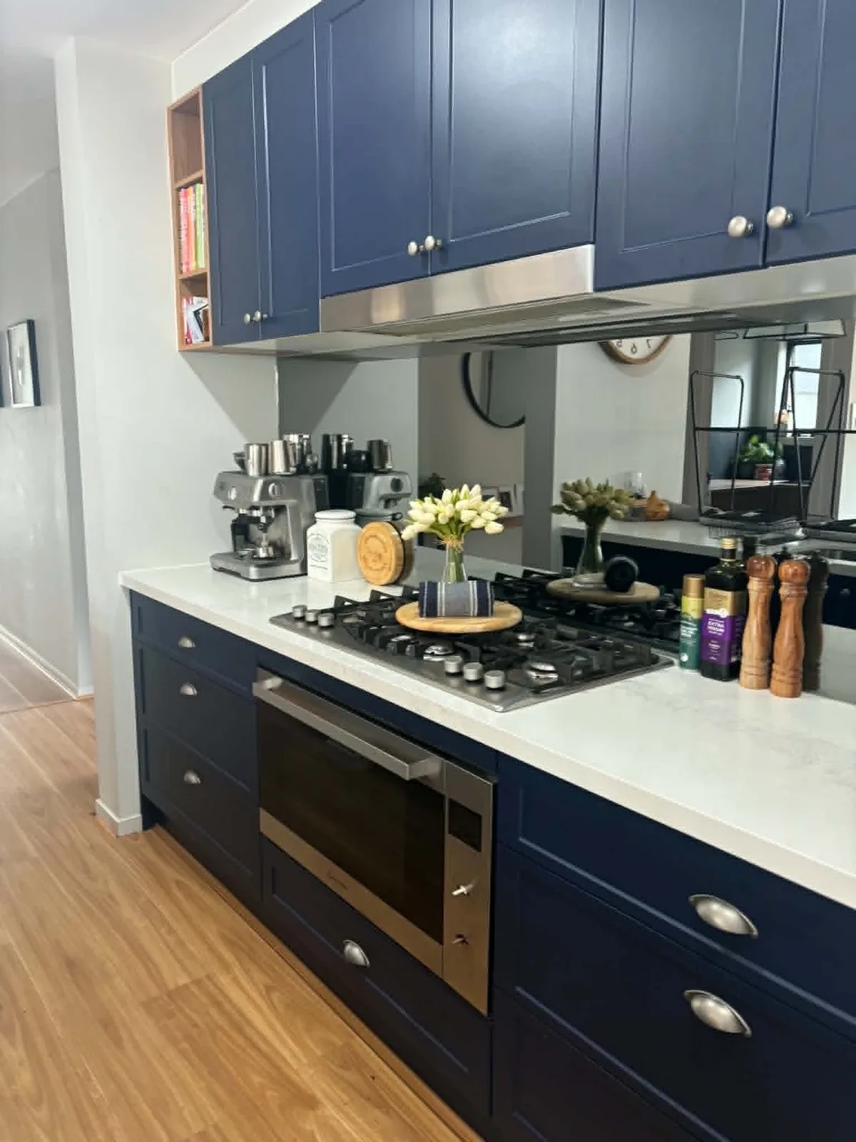 Spotless navy kitchen in a Frankston home after a Pure Bliss Clean